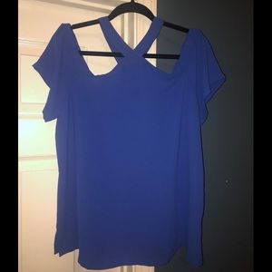Blue loft off shoulder top